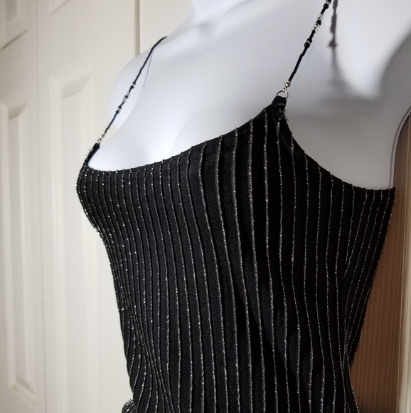 Retro 90's Evolution sexy cami with beaded straps Black - Picture 2 of 8